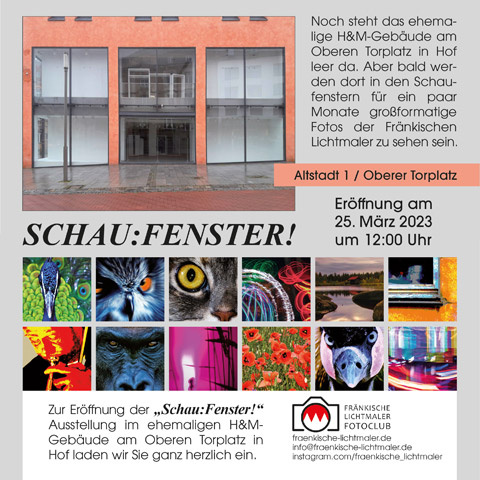 "Schau:Fenster! - ehem. H&M-Gebäude in Hof